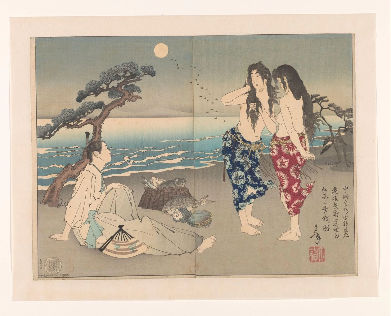 Yukihira Ason sulla Spiaggia con le Tuffatrici Murasame e Matsukaze - Rijks Museum, Amsterdam